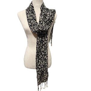 DEI Marked with White Dog Paws 100% Viscose Cute Long Scarf 19X68